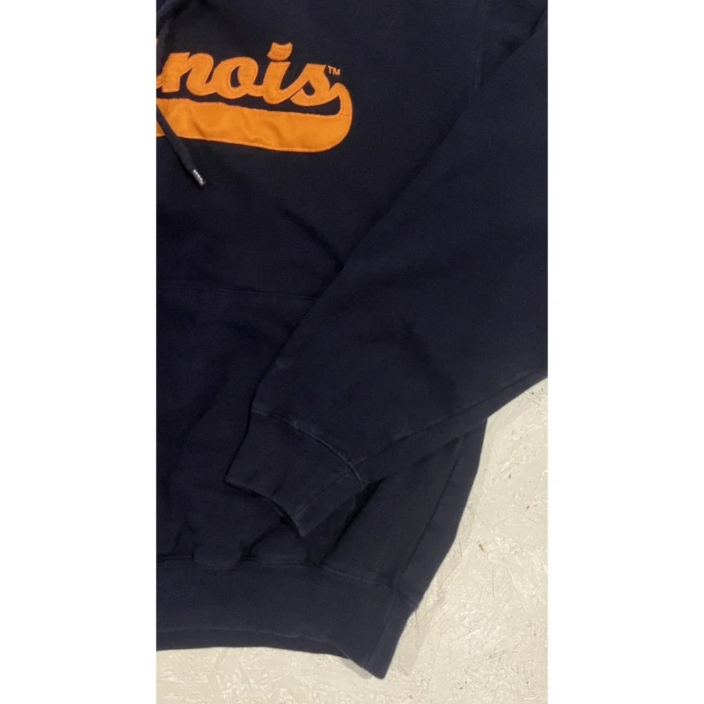 Vintage Victory Sports Illinois Illini Sweatshirt Embroidered Mens L Blue Orange